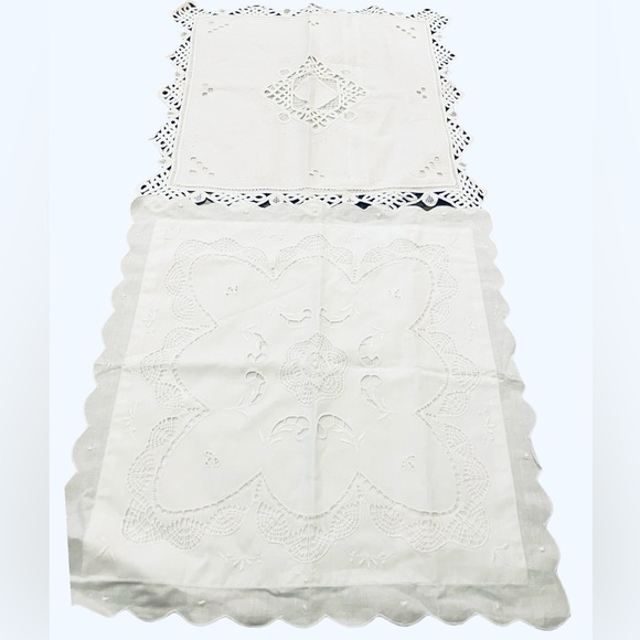 2 French Country Pure White Cotton Pillow Covers with Delicate Floral Embroidery - Picture 7 of 7